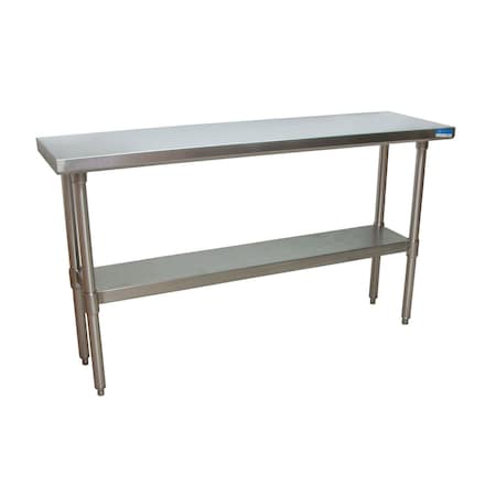 Bk Resources Work Table Stainless Steel W/Undershelf, Plastic bullet feet 72"Wx18"D SVT-1872